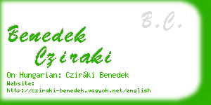 benedek cziraki business card